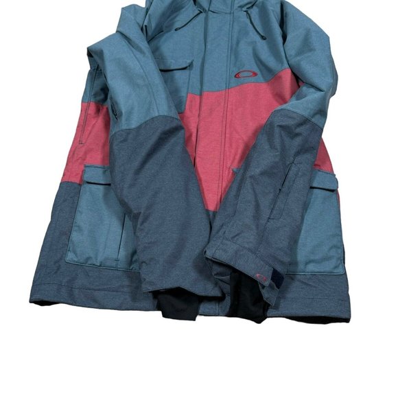 Oakley Cottage Insulated Snowboard Jacket Men's‎ Sz M Medium Gray / Red - Picture 8 of 10
